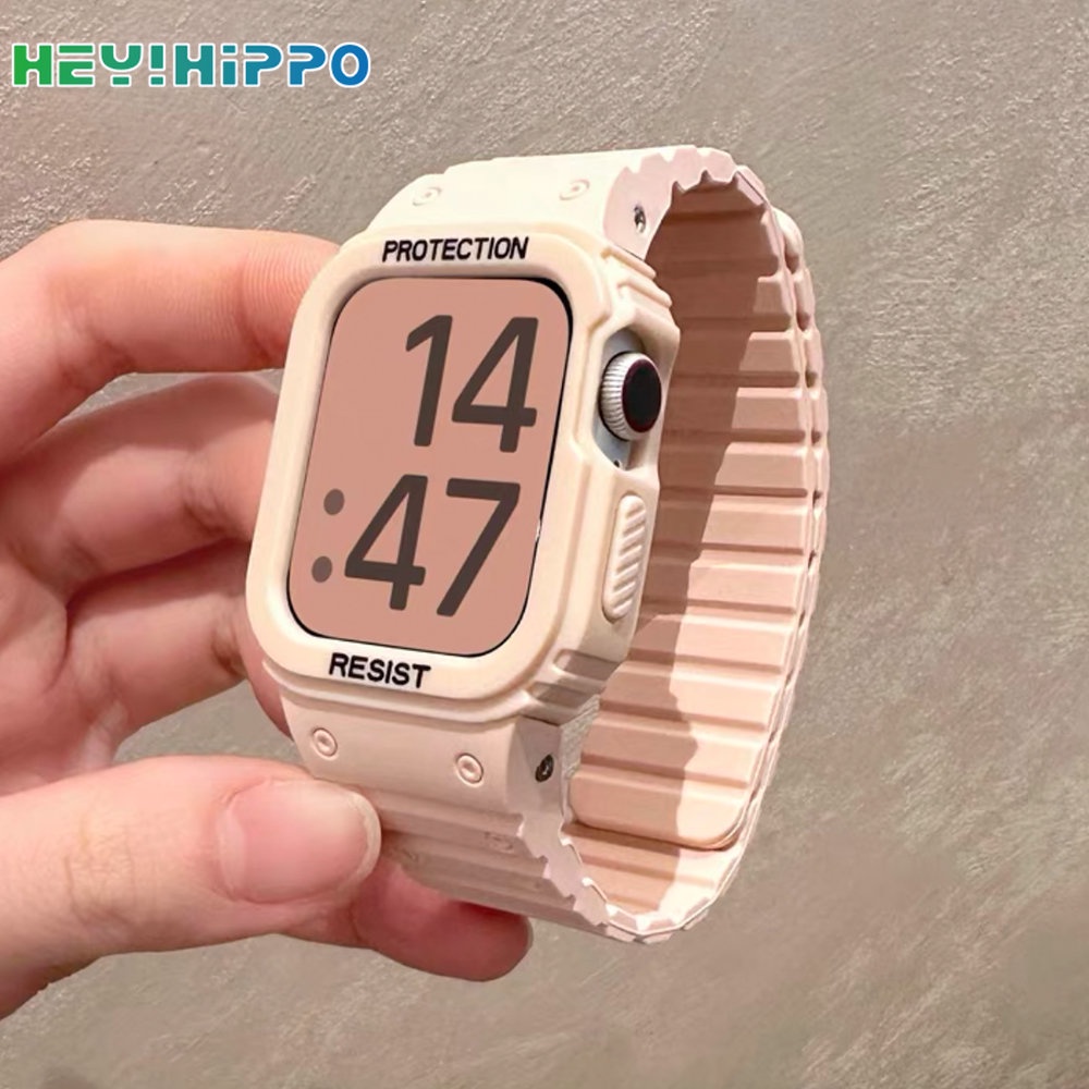 Dây Đeo Silicone Khóa Nam Châm Cho Đồng Hồ Thông Minh iwatch 45 / 44 / 42 / 41 / 40 / 38mm series 8 / 7 / 6 / 5 / SE