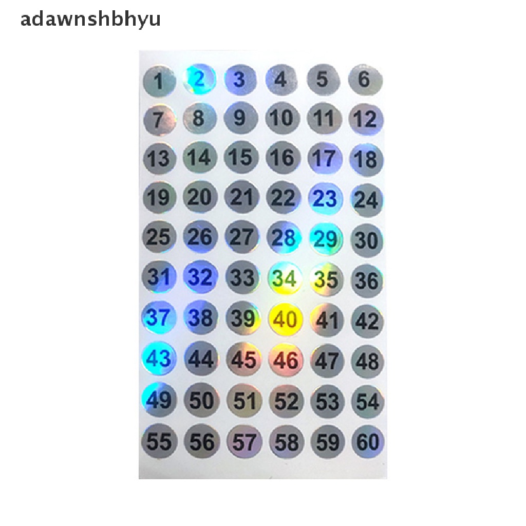 Set 6 Tấm Hình Dán Số Từ 1-180 Dùng Để Trang Trí Móng Nghệ Thuật