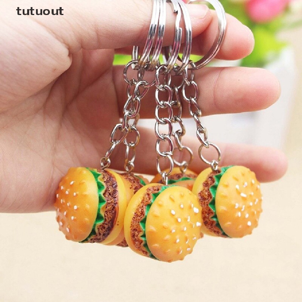 tutuout 1PC Cute Mini Simulation Food Key Chain Resin Cake Keychain Gift Pendant Decor VN