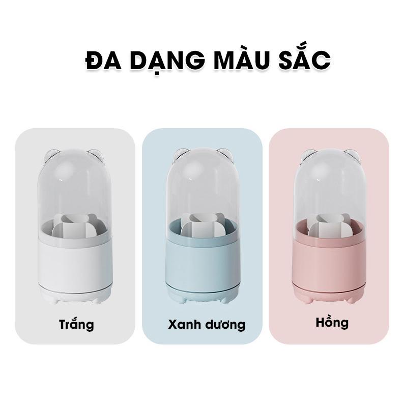 Hộp đựng cọ trang điểm, kẻ mắt son môi xoay 360 độ W2088