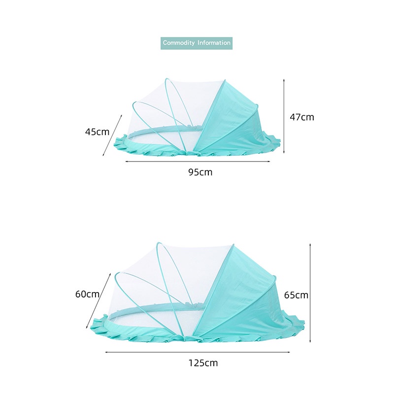BEIBEIYIN Màn Chụp Chống Muỗi Gấp Gọn Tiện Dụng Dành Cho Trẻ Nhỏ Mới Sinh Ốp