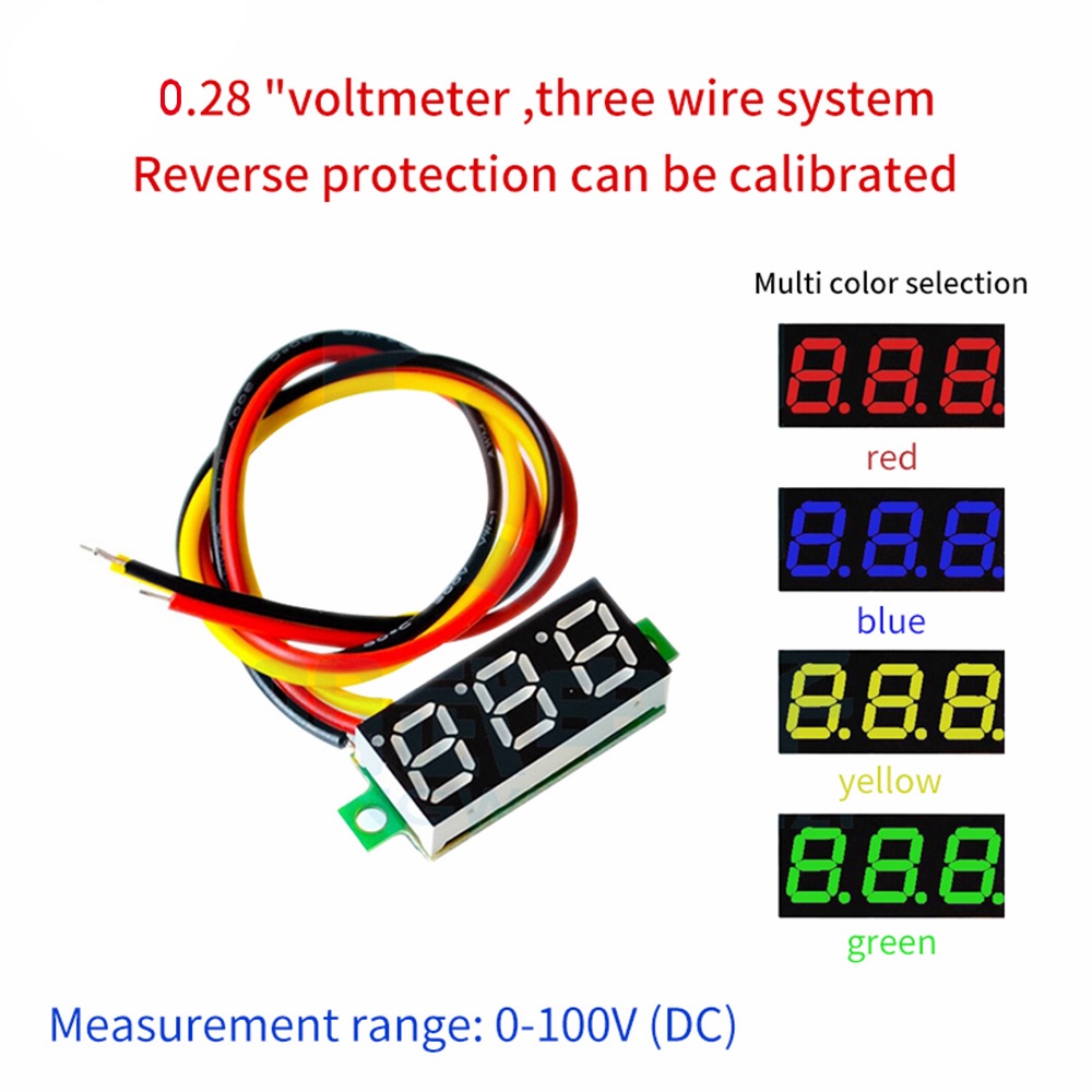 Vôn Kế Kỹ Thuật Số 0.28 Inch DC 0-100V 12V