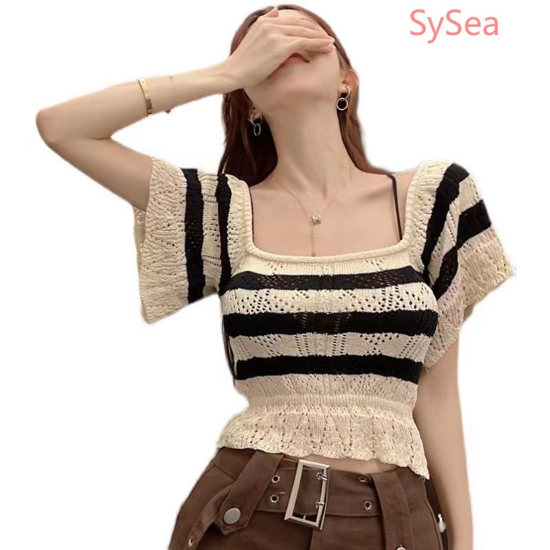 Áo Dệt Kim Cổ Vuông Thời Trang Xinh Xắn Cho Nữ