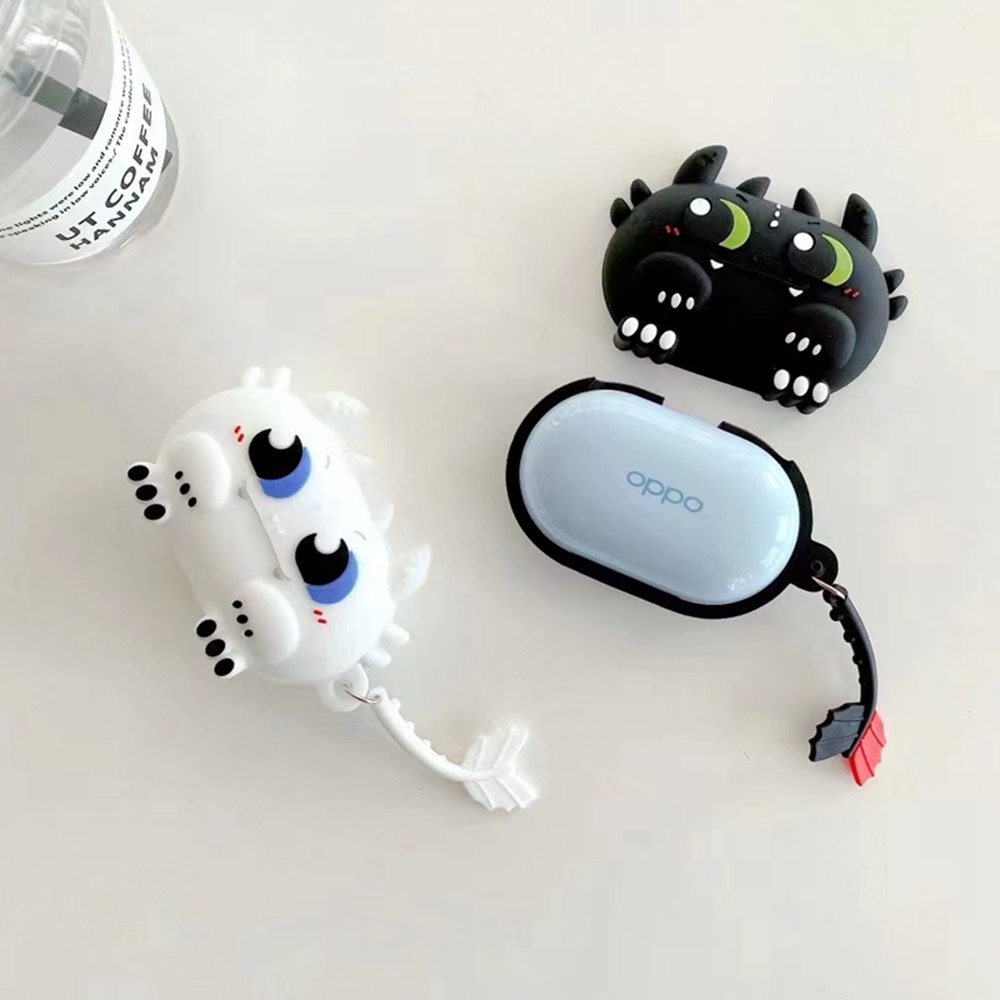 Vỏ tai nghe máy ảnh sáng tạo cho oppo enco buds gấu dễ thương phim hoạt hình tình yêu thỏ mềm tpu chống xước vỏ bảo vệ