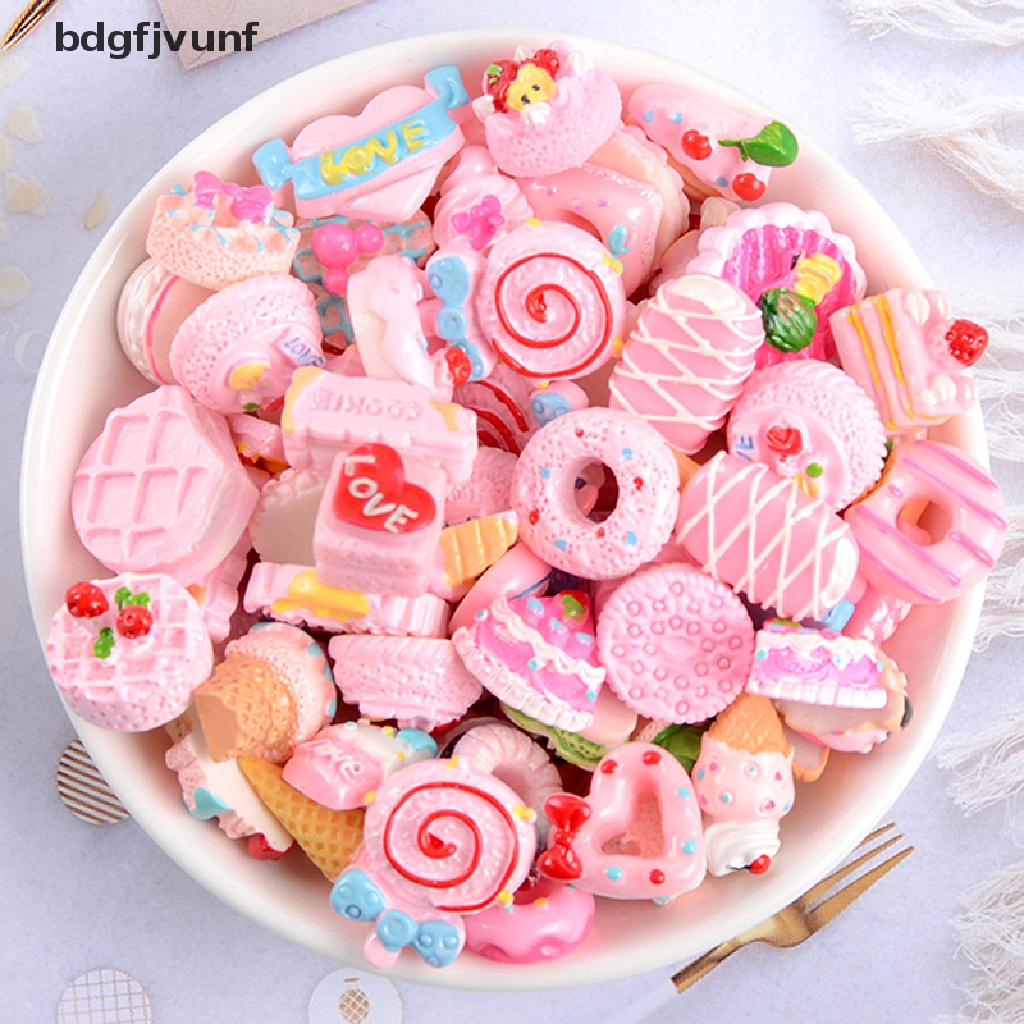 Set 10 Phụ Kiện Trang Trí Bánh Kẹo Hình Trái Cây Bằng Nhựa Resin Diy