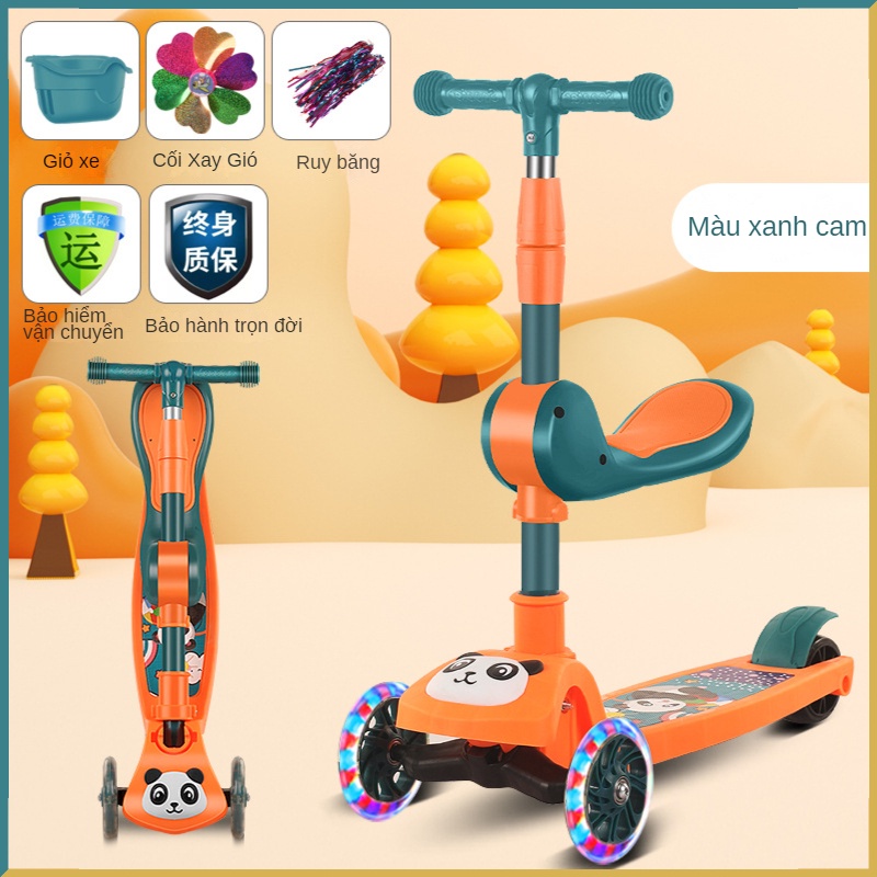 Ván Trượt 3 Bánh Có Thể Ngồi / Trượt Ba Trong Một Cho Bé yo-yo 2-12 Tuổi