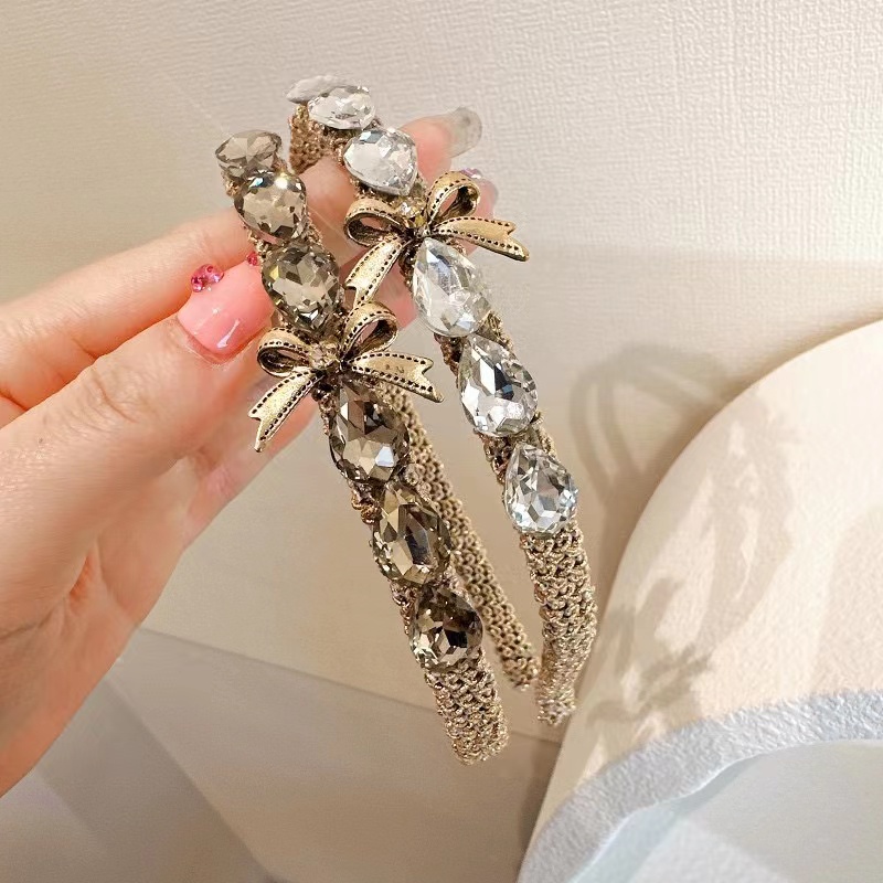 Băng Đô Cài Tóc Đính Đá Pha Lê Đơn Giản Thời Trang Phong Cách Hàn Quốc Cho Nữ