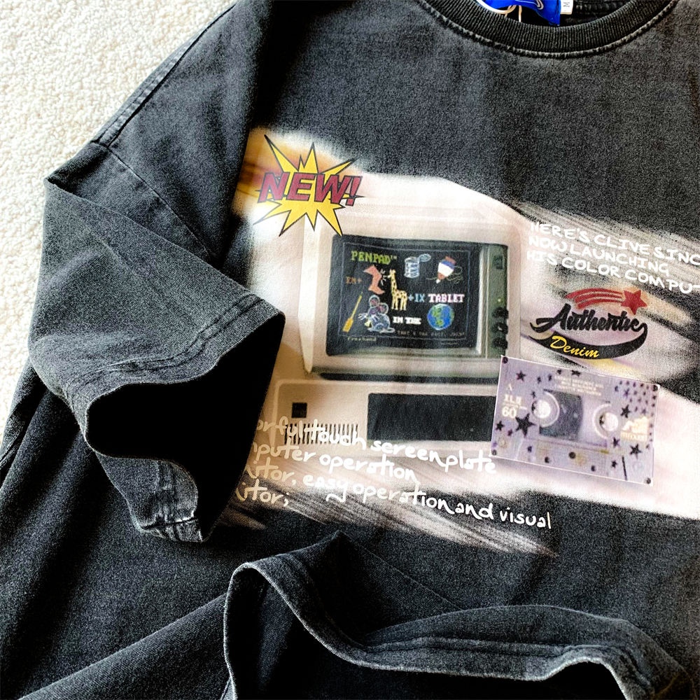 NRVP Áo Thun 100% Cotton Tay Ngắn Dáng Suông In Họa Tiết Hoạt Hình Phong Cách Hàn Quốc Cho Nữ