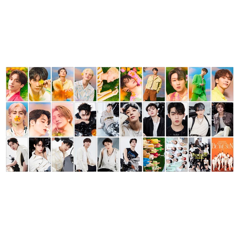 Set 30 Tấm Thẻ Ảnh LOMO Hai Mặt 17 Thẻ Hình Nhóm Nhạc KPOP SEVENTEEN