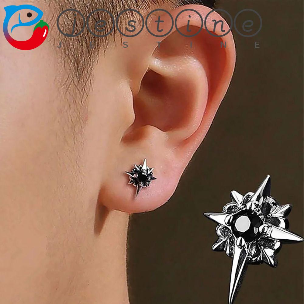 Khuyên tai hình ngôi sao đính kim cương giả bằng hợp kim phong cách Hàn Quốc nam tính