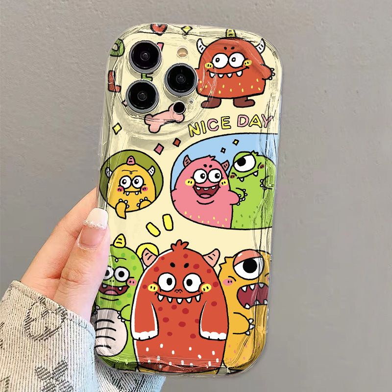 ✅Ốp Điện Thoại Mềm Trong Suốt Viền Cong Hình Quái Vật Chống Sốc Cho iPhone14 / 13promax 12 / 11 7 / 8p xs / xr Găng Tay 6U4G4G 6U4G Chất Lượng Cao