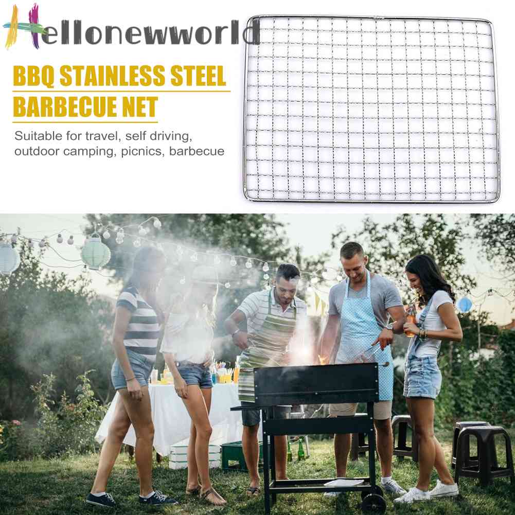 Vỉ Nướng BBQ Hình Vuông Bằng Thép Không Gỉ Tiện Dụng Khi Đi Cắm Trại