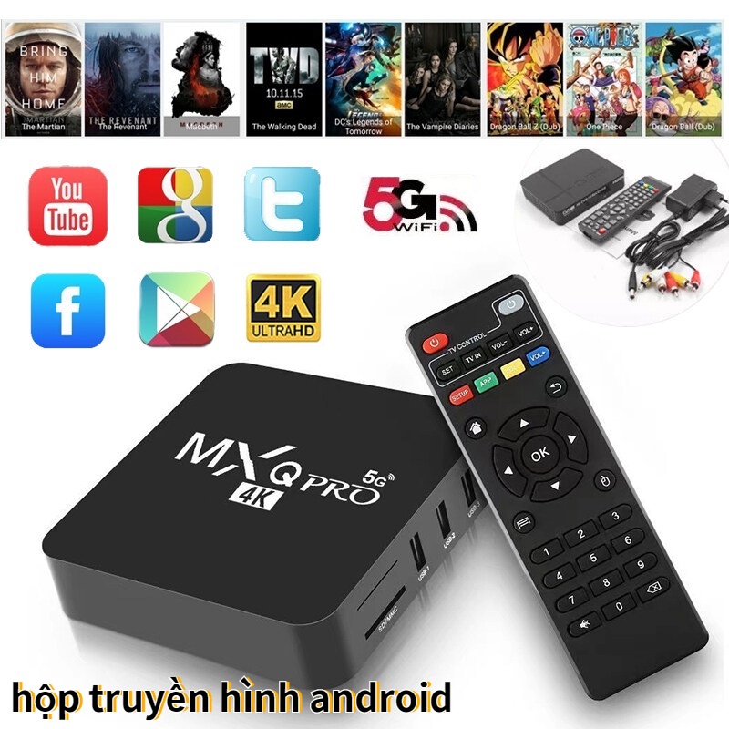 TV kỹ thuật số Set Top Box MXQ Pro 4K Android TV Box 16GB HD 3D 2.4G WiFi Android TV Box Player