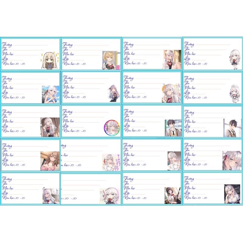 40 Nhãn vở Light Novel Arya-San bàn bên thi thoảng lại thả thính tôi bằng tiếng Nga/nhãn dán light n