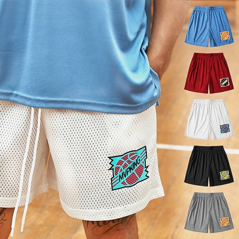 Quần short nam 4 tấc dưới đầu gối rộng rãi chạy bộ tập luyện chơi bóng rổ retro phong cách Mỹ 7xz6