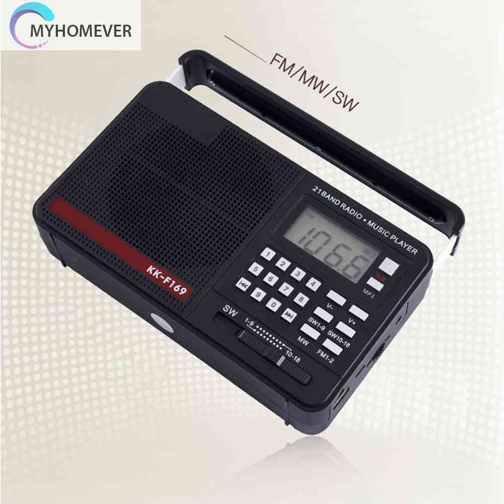 Loa Nghe Nhạc MP3 AM FM SW 21 Có Đèn LED Hỗ Trợ Thẻ TF