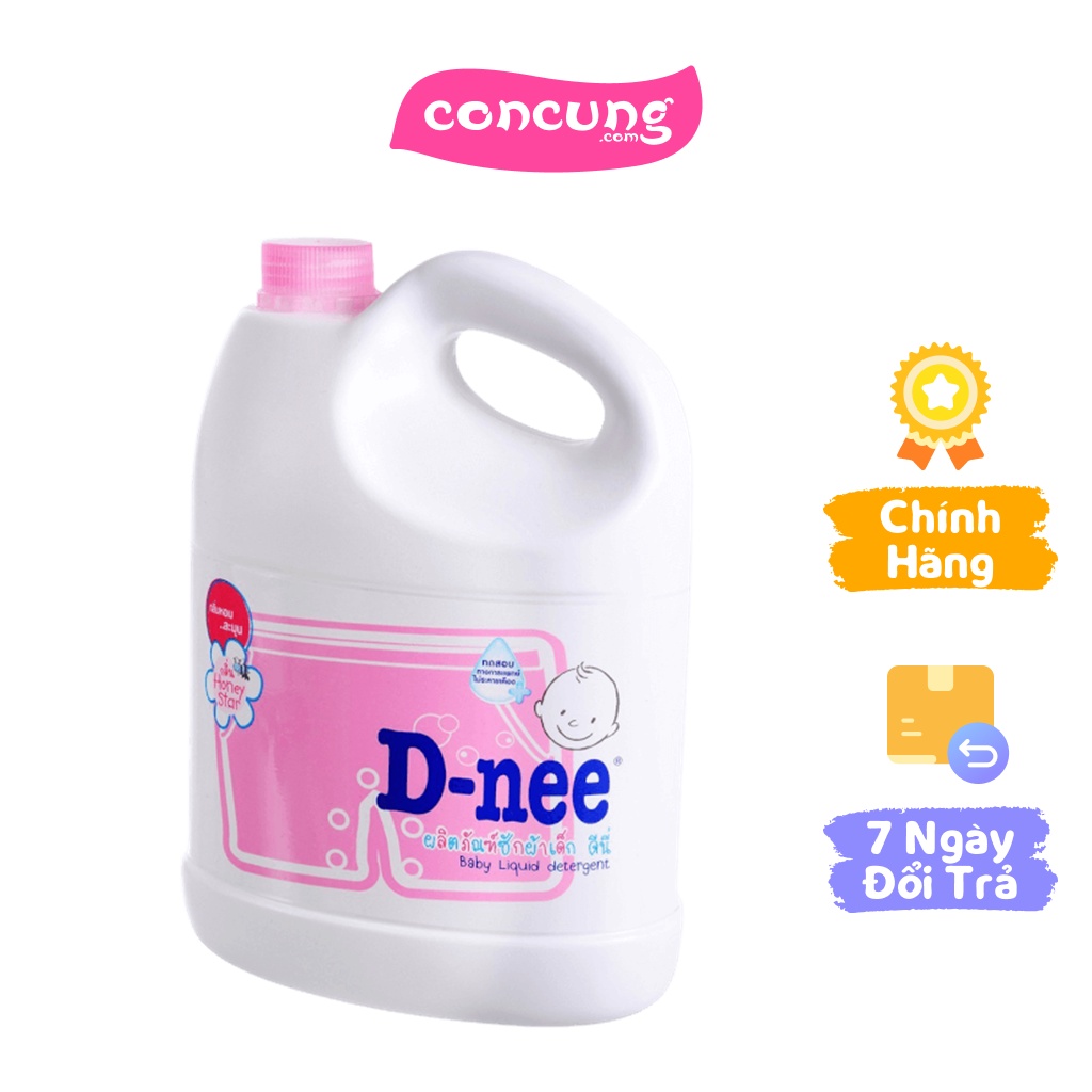 Nước giặt quần áo em bé D-nee Hồng - Honey Star 3L 2.8