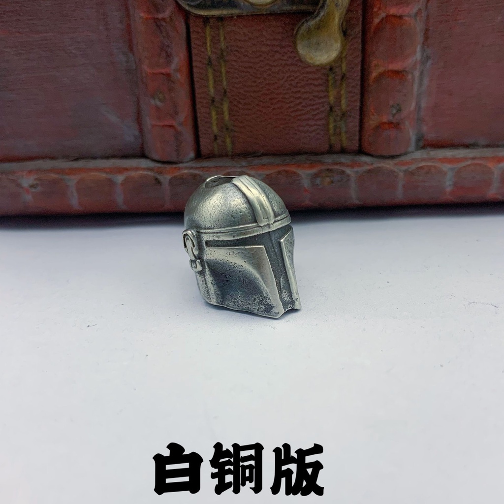 Móc Điện Thoại / Chìa Khóa Bằng Đồng Nguyên Chất Chạm Khắc Hình Star Wars Mandalorian Niche Edc