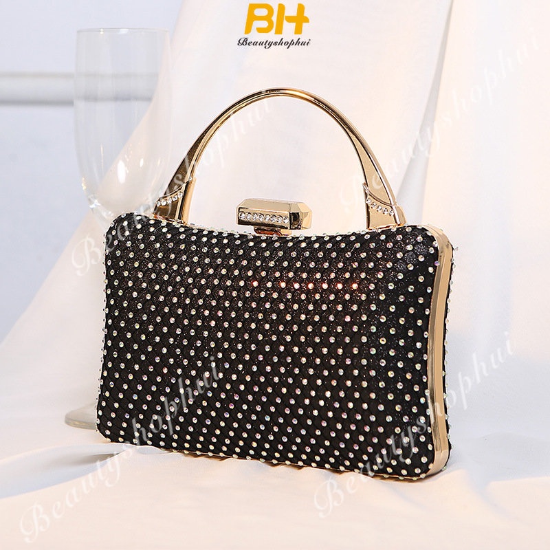 Túi Xách Đính Đá Kim Cương Giả Thiết Kế Mới Cao Cấp Thời Trang Dành Cho Nữ