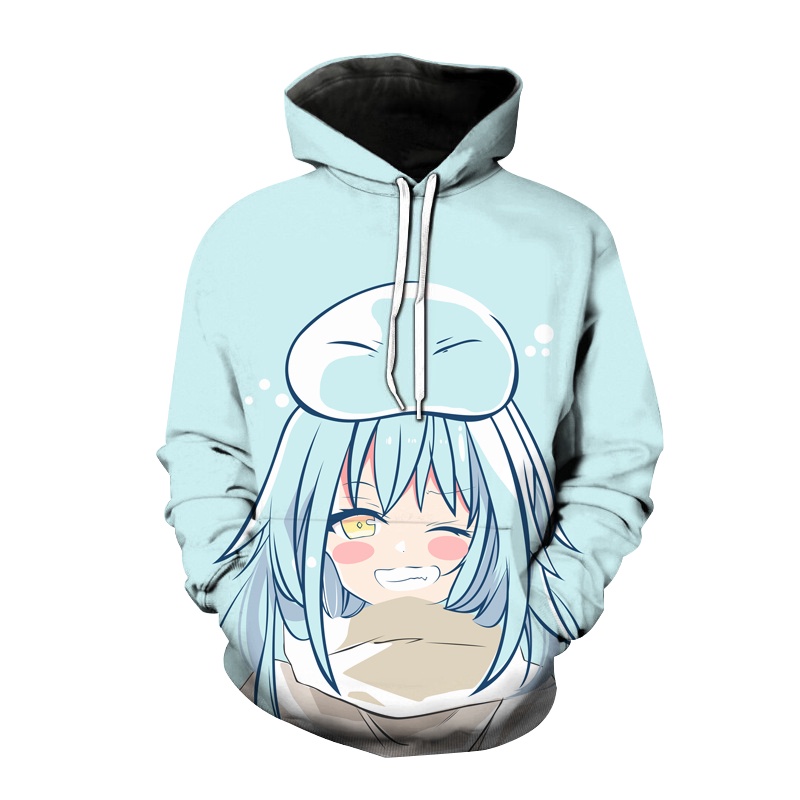 Tensei shitara Slime Datta Ken Áo Hoodie Anime That Time I Got Reincarnated as a Slime Áo Hoodie Chui Đầu Hợp Thời Trang Cho Nam Và Nữ