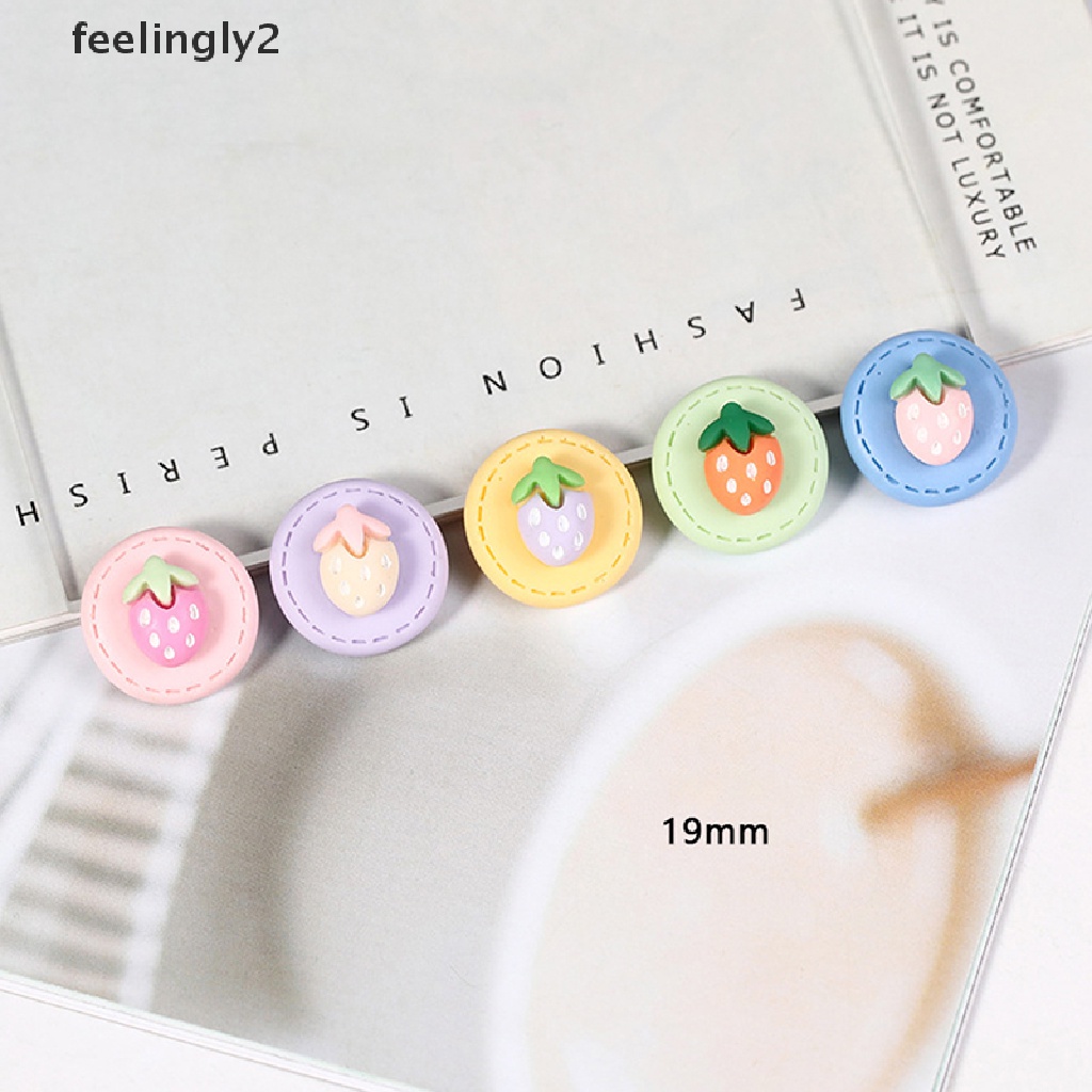 Bộ 10 Hạt Nhựa Hình Trái Cây Hoạt Hình 3D Trang Trí Sổ Tay DIY