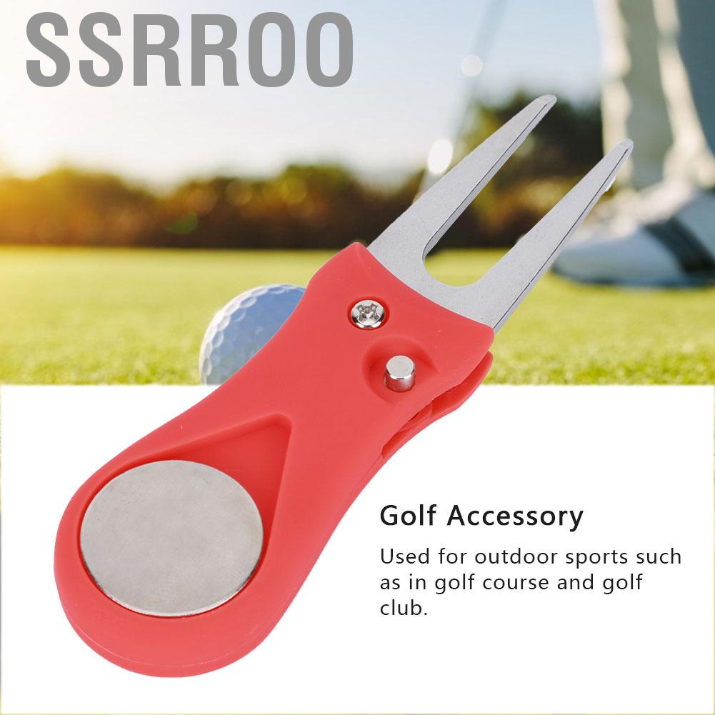 Ssrroo Lightweight Portable Folding Ball Fork Lawn Repairing Tools  Golf Green Divot Repair Tool  Green Divot Tool  for Golf Club Golfers Golf Course