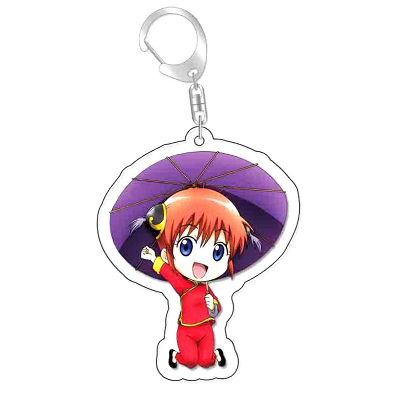 Móc Chìa Khóa Bằng Acrylic In Họa Tiết Hoạt Hình Gintama Dễ Thương