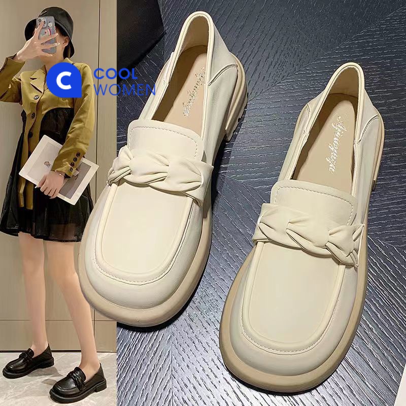 Giày Lười Da Phong Cách Hàn Quốc Thời Trang Xuân Thu 2023 Cho Nữ