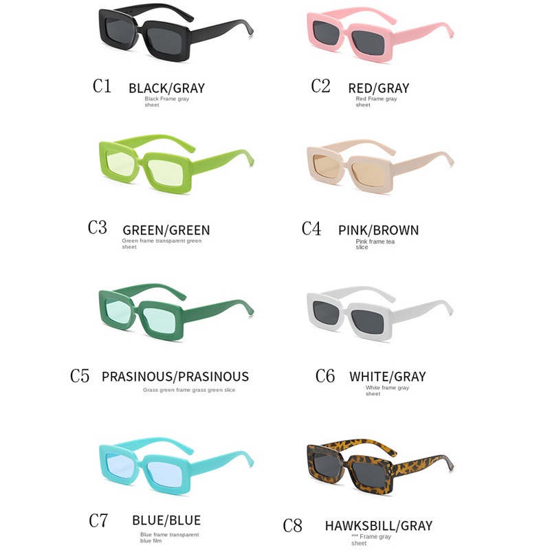 Kính Mát Gọng Vuông Nhiều Màu Sắc Bảo Vệ Khỏi Tia UV Phong Cách Âu Mỹ Dành Cho Nữ