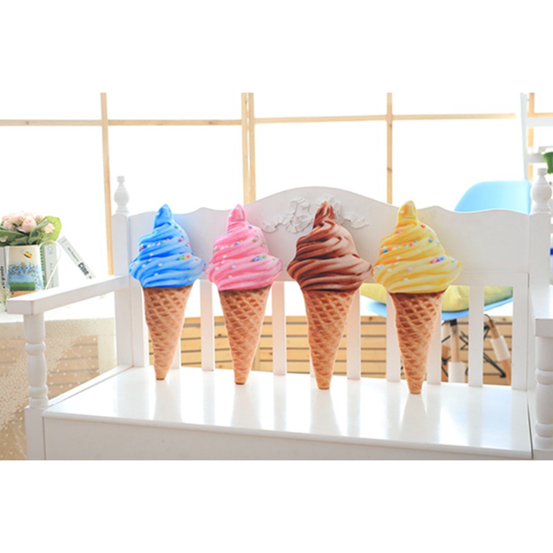 Gối Ôm Nhồi Bông Hình Kem Ốc Quế 3D Sáng Tạo GỐI ÔM HÌNH CÂY KEM LOẠI LỚN ẢNH THẬT VẢI MỀM MỊN