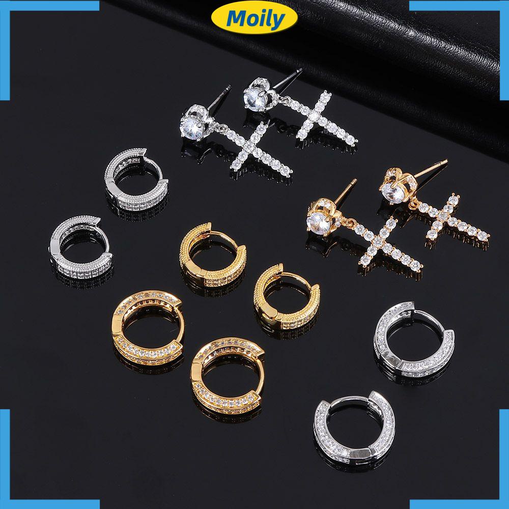 Khuyên tai đính đá Zircon thời trang xao cấp