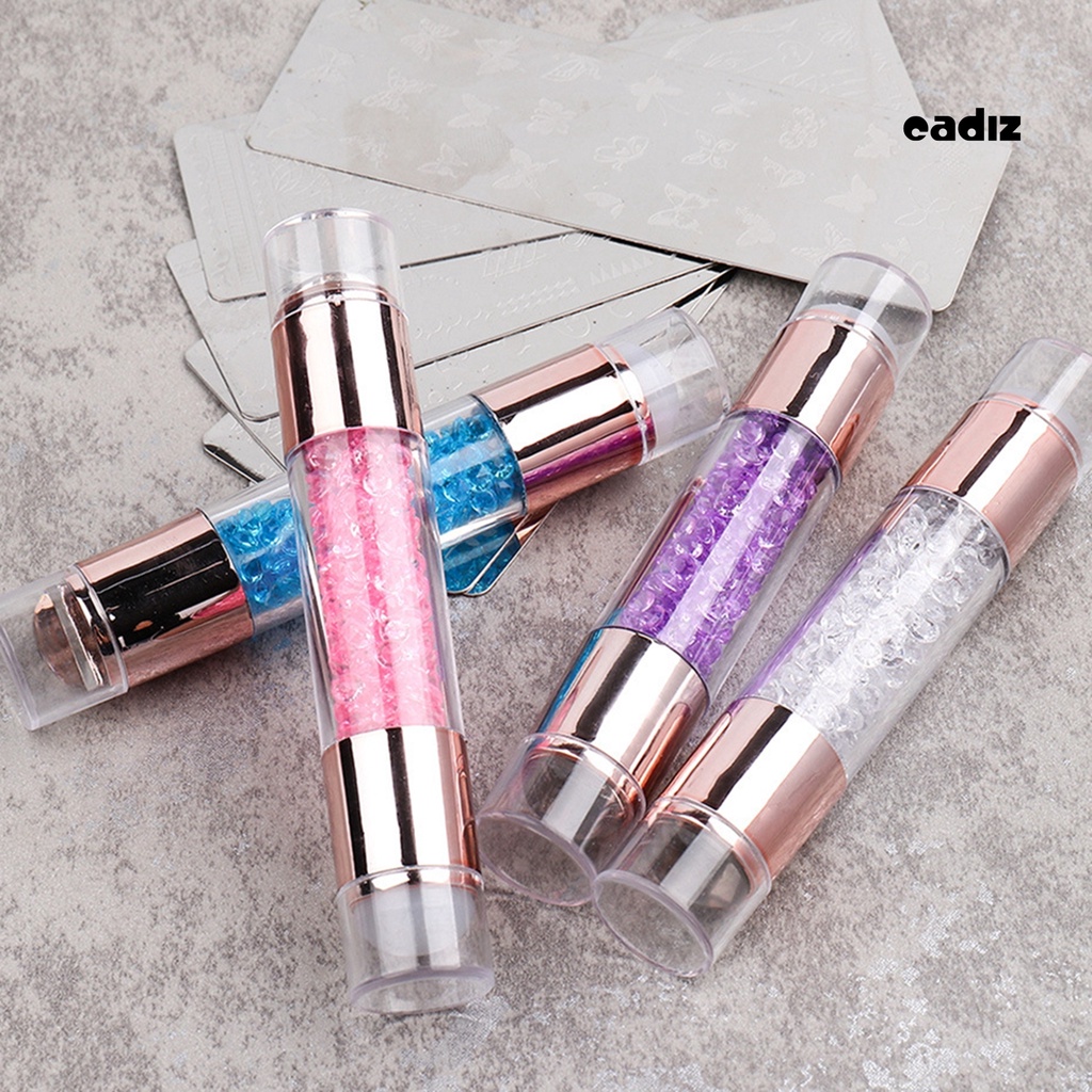 Bộ Dụng Cụ In Hình Móng Tay Hai Đầu Bằng Silicone CADI Kèm Dụng Cụ Cạo