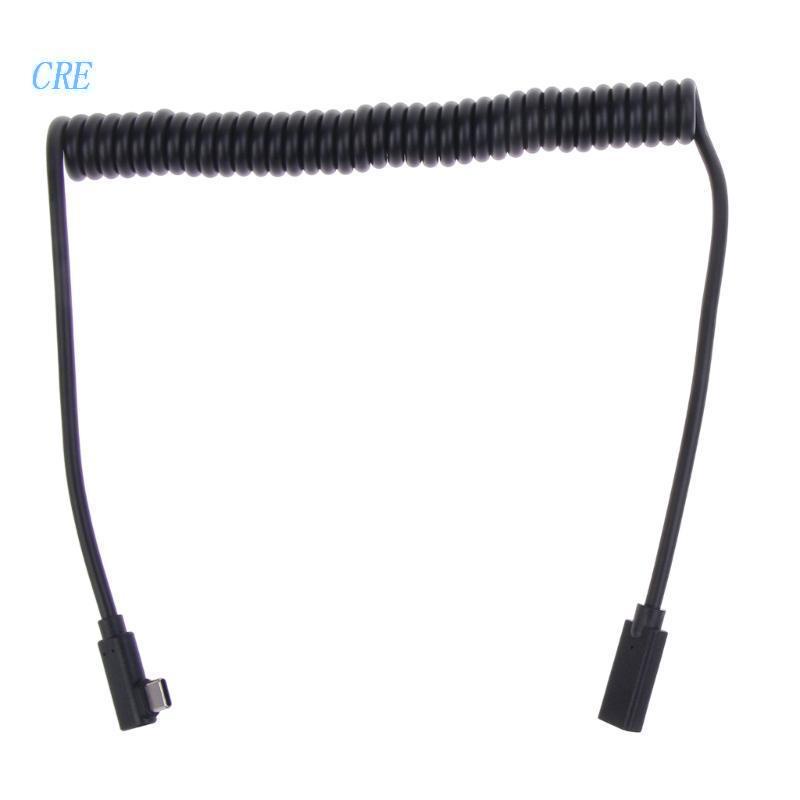 Dây Cáp Lò Xo Xoắn Ốc Nối Dài 90 Độ Chuyển Đổi Cổng Type-C Male Sang Female usbC