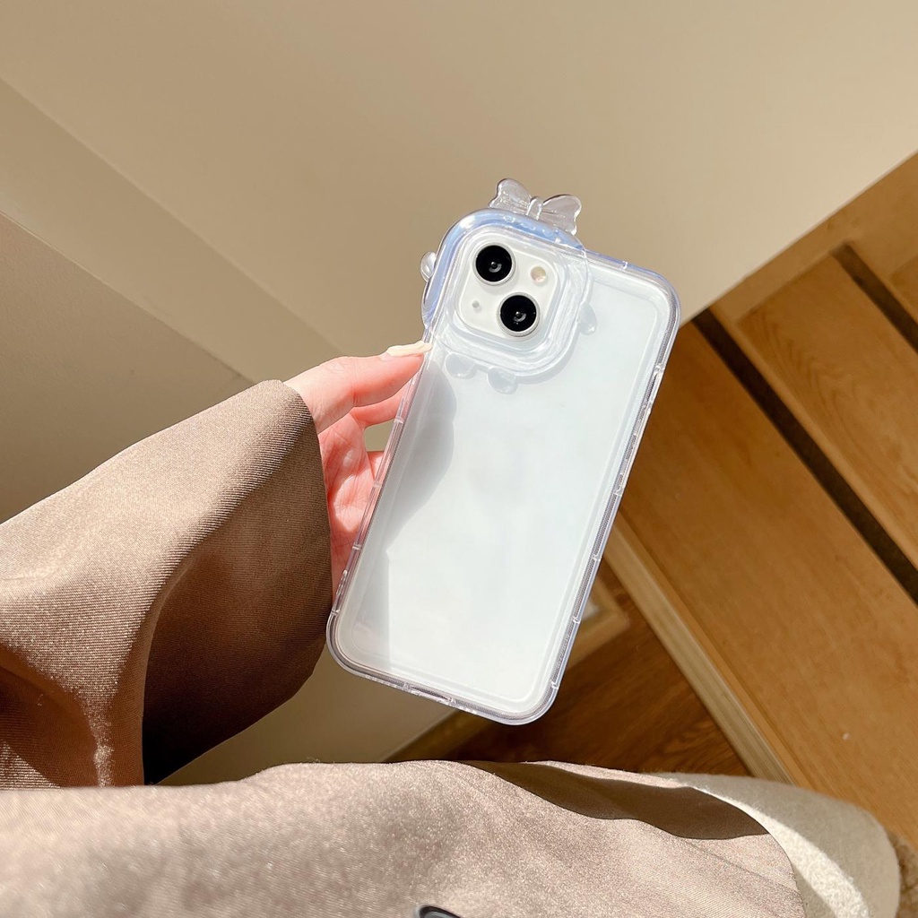 Ốp Điện Thoại TPU Dẻo Trong Suốt Họa Tiết Hoạt Hình 3D Đơn Giản Chống Rơi Cho iPhone 14 13 12 11 PRO MAX XS XR 7 8 Plus