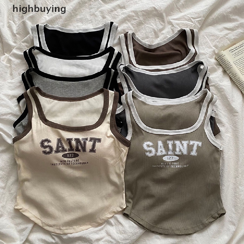 Hbvn Belle Áo Thể Thao Không Tay In Chữ Ngọt Ngào Thời Trang Mùa Hè Hàn Quốc Giản Dị Dành Cho Nữ Mod