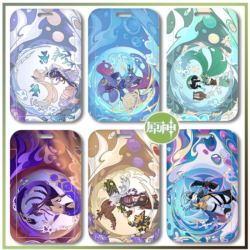 Ví Đựng Thẻ Họa Tiết Hoạt Hình Anime Genshin Impact Zhongli Kunikuzushhi Hutao Phiên Bản Mới Cho Học Sinh Giá Đỡ