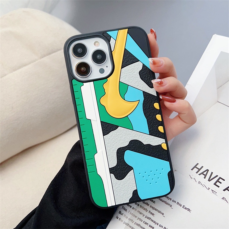 Ốp Điện Thoại Silicon Hình Đôi Giày Họa Tiết Rằn Ri 3D Cho iPhone 14 13 12 11 7 8 Plus SE2 14Plus iPhone11