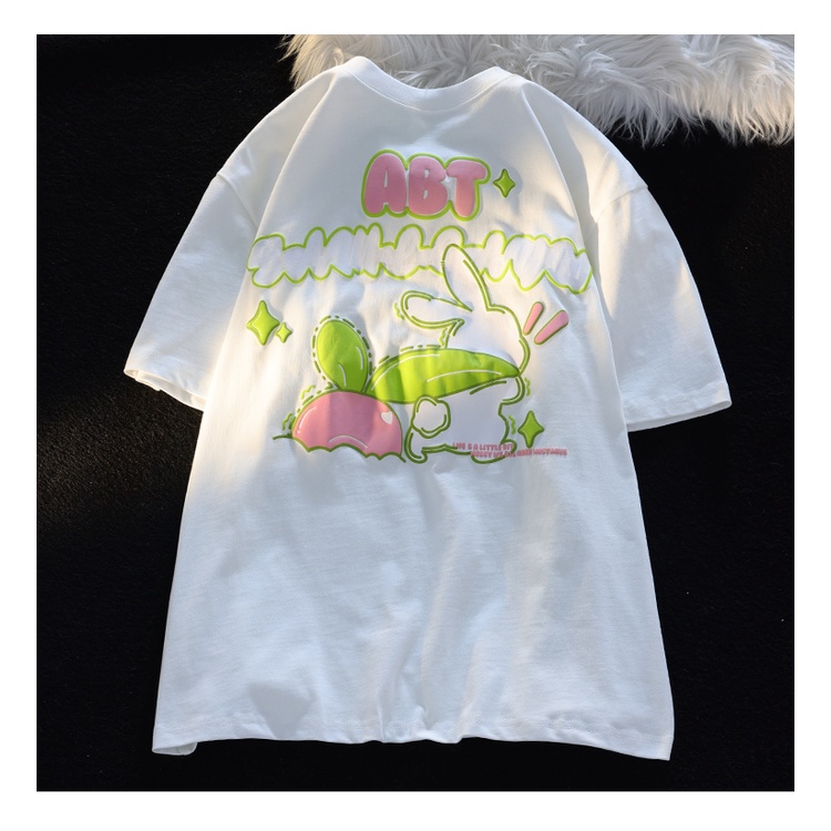 Áo Thun Tay Ngắn Chất Liệu 100% cotton Hàng Mới 200g In Hoạ Tiết Xinh Xắn Cho Nữ