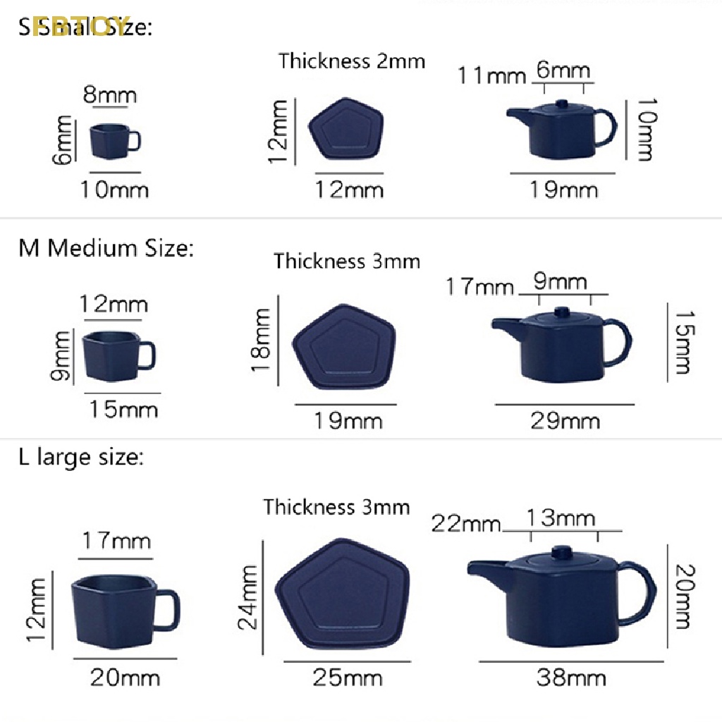 1 Bộ Ấm Tách Uống Trà Mini Tỉ Lệ 1: 6 Cho Nhà Búp Bê