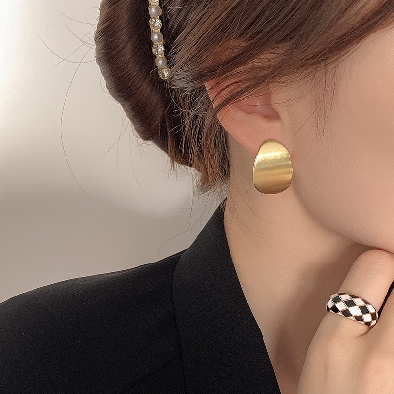 Bông Tai Mạ Bạc 925 Đính Đá Thời Trang Hàn Quốc Đơn Giản Cho Nữ