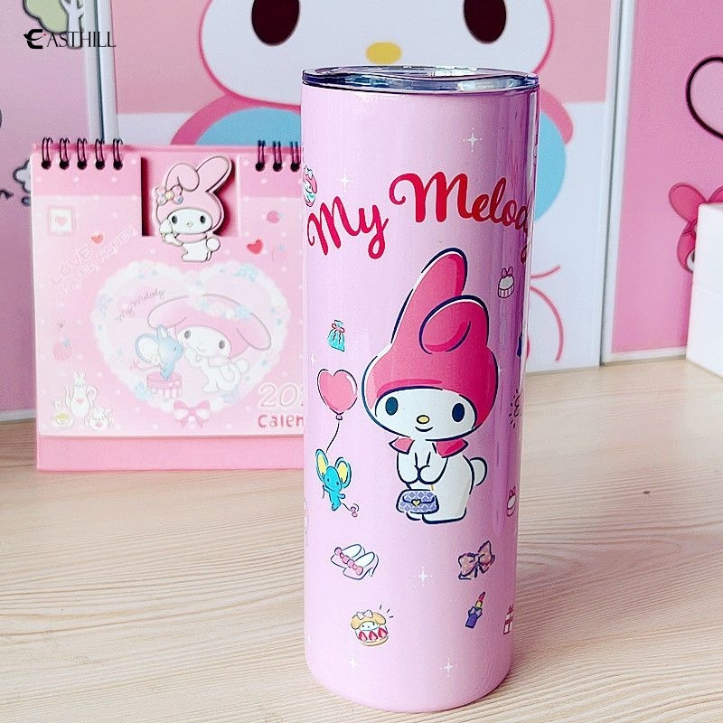 SANRIO Bình Nước Giữ Nhiệt Bằng Thép Không Gỉ 304 Họa Tiết Hoạt Hình Dễ Thương