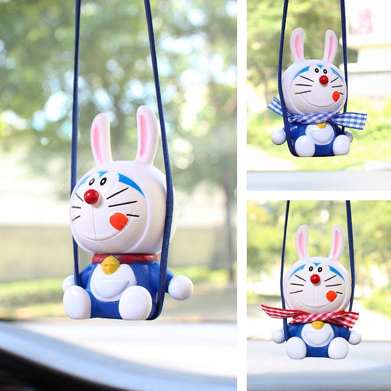 Swing Duck Automobile Hanging Ornament Doraemon Car Rearview Mirror Hangings Cute Zodiac Decoration Car Pendant Decoration KQm6