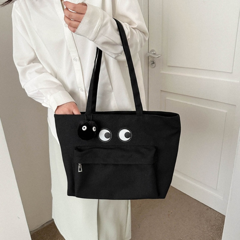 Túi Xách Tay Bằng Vải Canvas In Hình Hoạt Hình Dành Cho Nữ