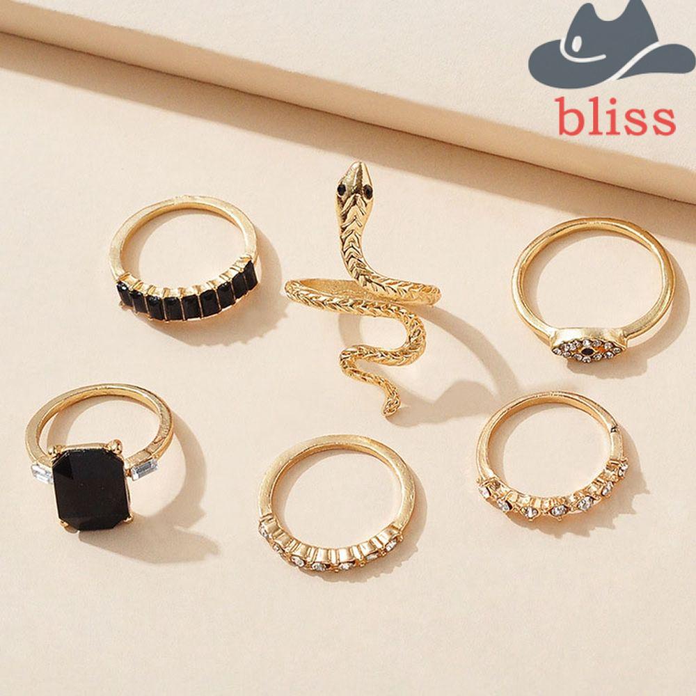 Bộ Nhẫn Hình Rắn Phong Cách Vintage Độc Đáo Có Thể Điều Chỉnh Dành Cho Nam Và Nữ|Nhẫn Kiểu Hàn Quốc Thiết Kế Đơn Giản Cá Tính