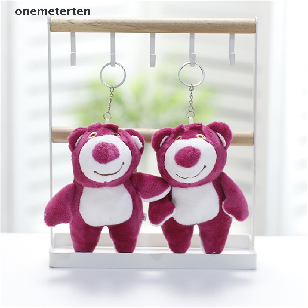 Rten Móc Khóa Hình Gấu Nhồi Bông Dâu Tây Dễ Thương