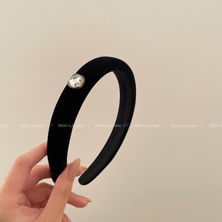Băng đô cài tóc chất liệu vải nhung đính đá