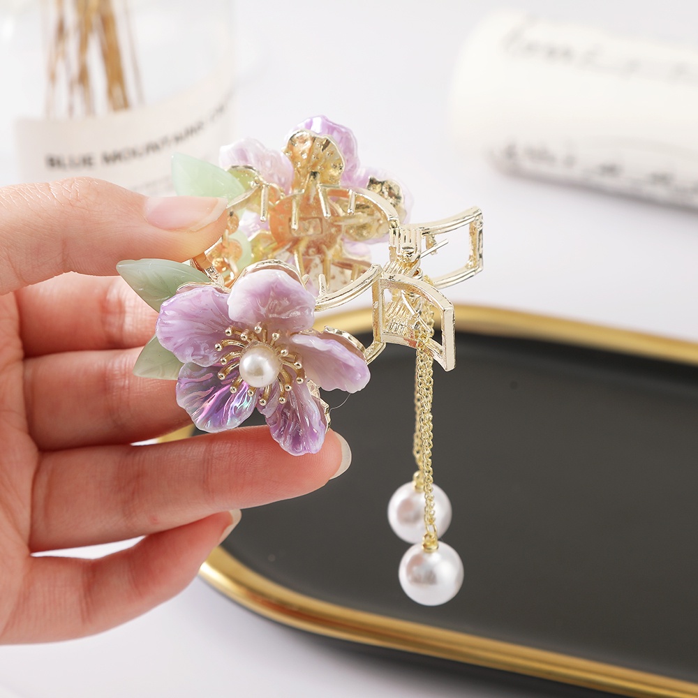 Haimeikang (MớI) Kẹp TóC DạNg Tua Rua ĐíNh NgọC Trai Giả Xinh XắN