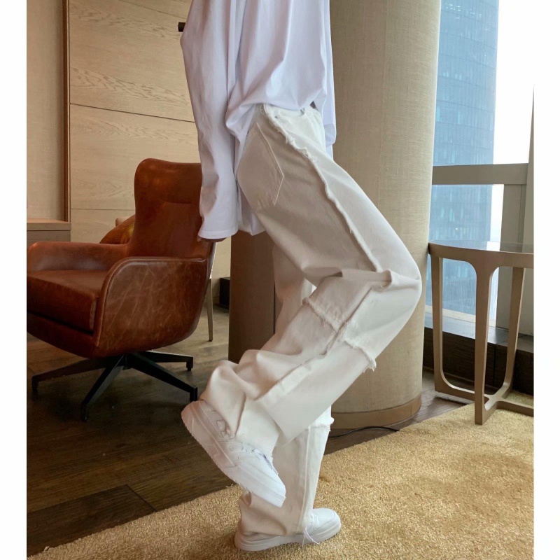 Quần Jean Dài Dáng Rộng Phong Cách Hàn Quốc Thời Trang Mới Năm 2021