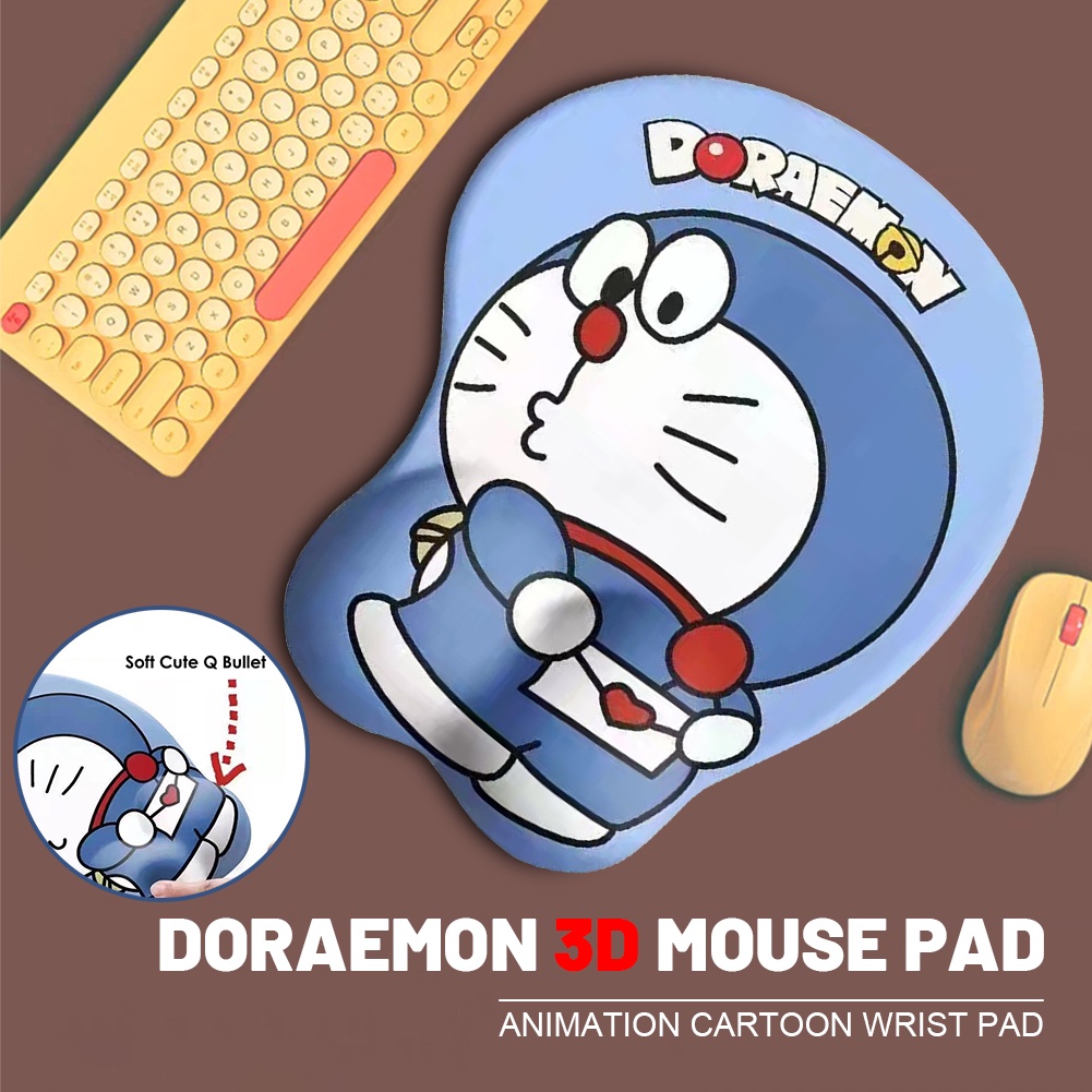 Tấm Lót Chuột Doraemon Hoạt Hình Tấm Lót Bàn Dễ Thương Có Kê Cổ Tay Tấm Lót Máy Tính Xách Tay