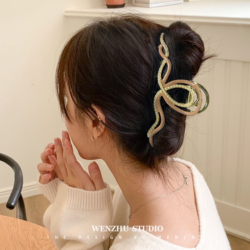 Kẹp Tóc Đính Đá Kim Loại Phong Cách Mới 2023